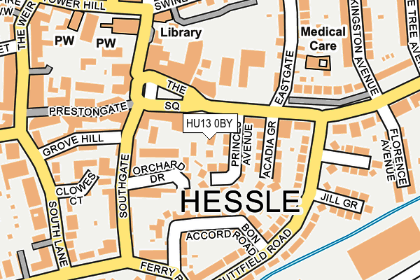 HU13 0BY map - OS OpenMap – Local (Ordnance Survey)