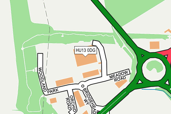 HU13 0DG map - OS OpenMap – Local (Ordnance Survey)