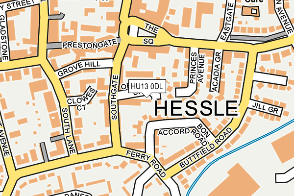 HU13 0DL map - OS OpenMap – Local (Ordnance Survey)