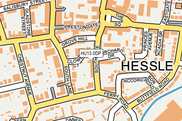 HU13 0DP map - OS OpenMap – Local (Ordnance Survey)