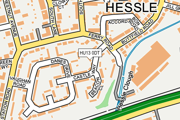 HU13 0DT map - OS OpenMap – Local (Ordnance Survey)