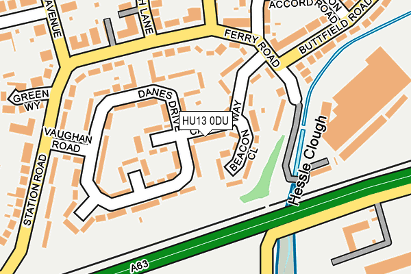 HU13 0DU map - OS OpenMap – Local (Ordnance Survey)