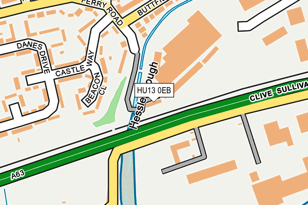 HU13 0EB map - OS OpenMap – Local (Ordnance Survey)