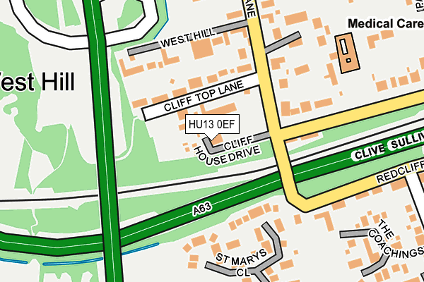 HU13 0EF map - OS OpenMap – Local (Ordnance Survey)