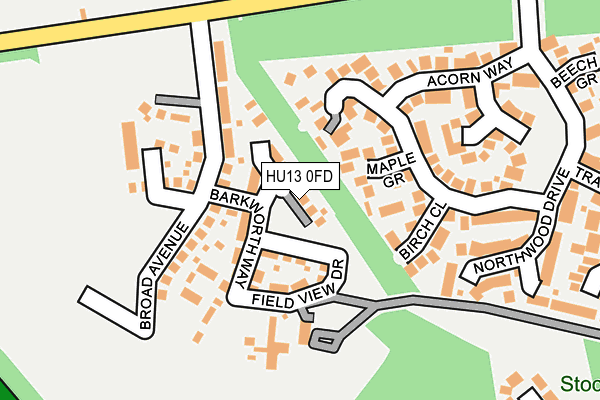 HU13 0FD map - OS OpenMap – Local (Ordnance Survey)