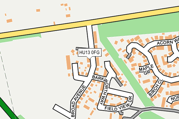 HU13 0FG map - OS OpenMap – Local (Ordnance Survey)