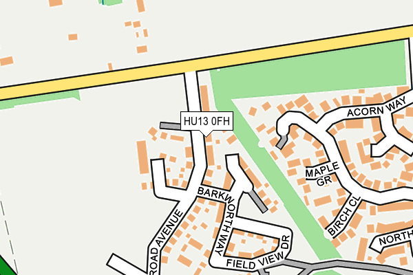 HU13 0FH map - OS OpenMap – Local (Ordnance Survey)