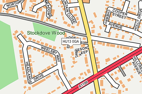 HU13 0GA map - OS OpenMap – Local (Ordnance Survey)