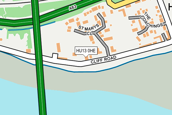 HU13 0HE map - OS OpenMap – Local (Ordnance Survey)