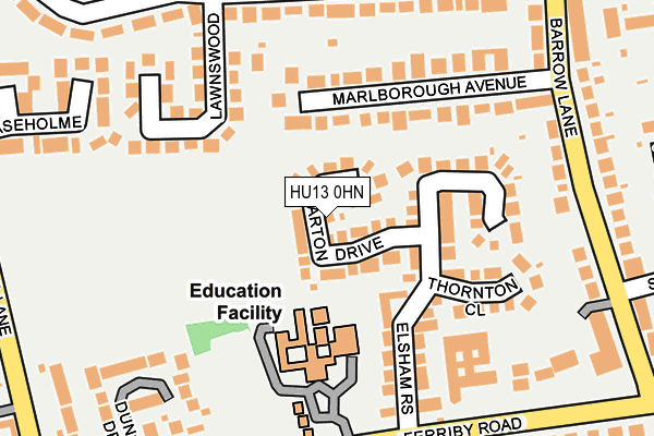 HU13 0HN map - OS OpenMap – Local (Ordnance Survey)