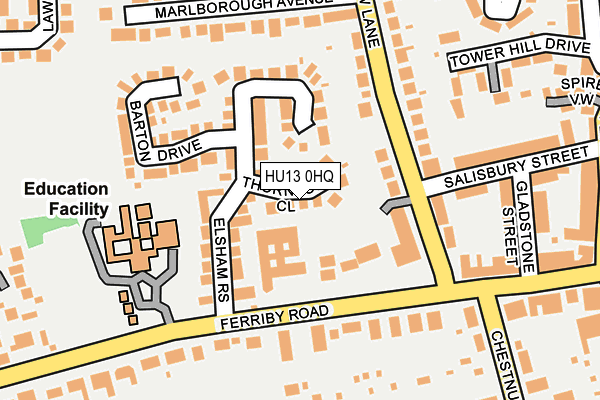 HU13 0HQ map - OS OpenMap – Local (Ordnance Survey)