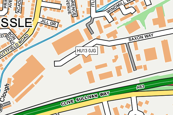 HU13 0JG map - OS OpenMap – Local (Ordnance Survey)