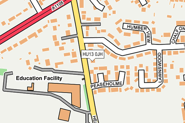 HU13 0JH map - OS OpenMap – Local (Ordnance Survey)