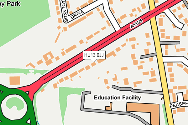 HU13 0JJ map - OS OpenMap – Local (Ordnance Survey)