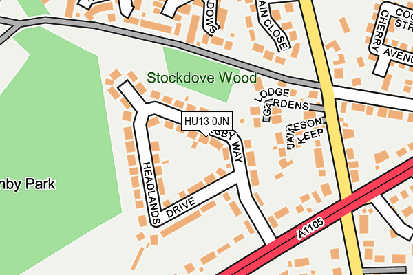 HU13 0JN map - OS OpenMap – Local (Ordnance Survey)