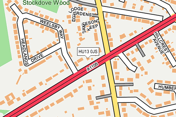 HU13 0JS map - OS OpenMap – Local (Ordnance Survey)