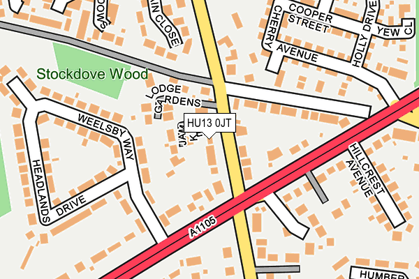 HU13 0JT map - OS OpenMap – Local (Ordnance Survey)