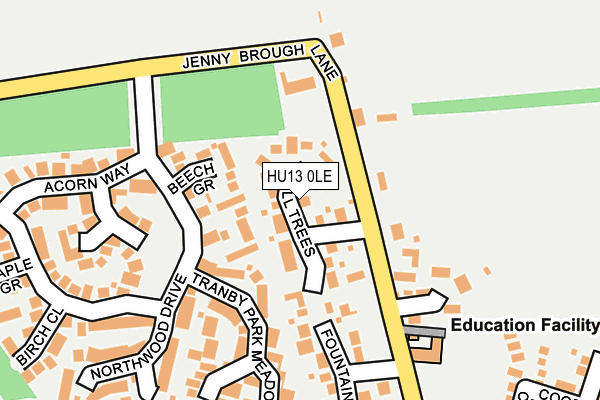 HU13 0LE map - OS OpenMap – Local (Ordnance Survey)
