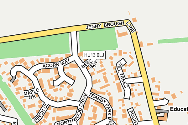 HU13 0LJ map - OS OpenMap – Local (Ordnance Survey)