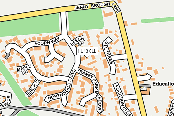 HU13 0LL map - OS OpenMap – Local (Ordnance Survey)