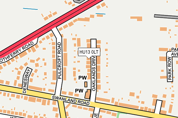 HU13 0LT map - OS OpenMap – Local (Ordnance Survey)