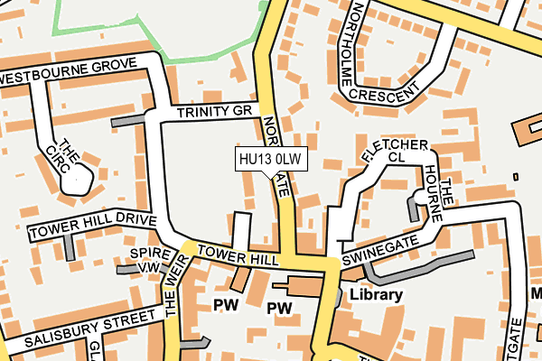 HU13 0LW map - OS OpenMap – Local (Ordnance Survey)