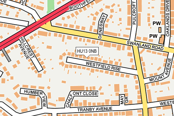 HU13 0NB map - OS OpenMap – Local (Ordnance Survey)