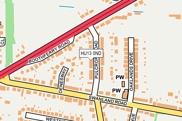 HU13 0ND map - OS OpenMap – Local (Ordnance Survey)