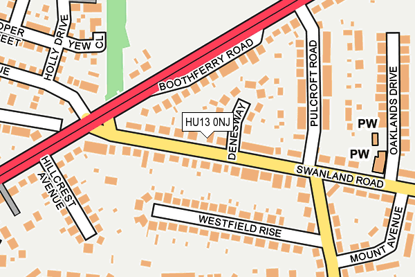 HU13 0NJ map - OS OpenMap – Local (Ordnance Survey)