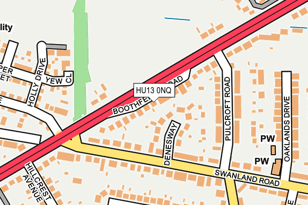 HU13 0NQ map - OS OpenMap – Local (Ordnance Survey)