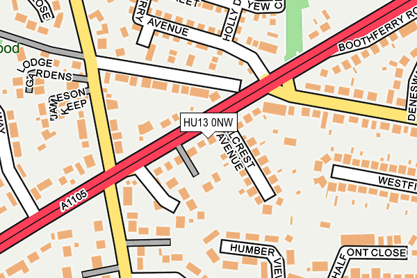 HU13 0NW map - OS OpenMap – Local (Ordnance Survey)