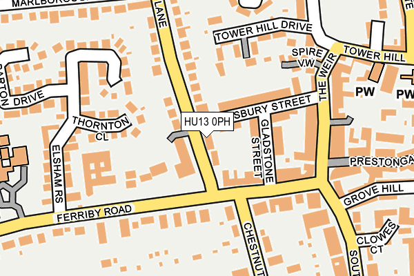 HU13 0PH map - OS OpenMap – Local (Ordnance Survey)