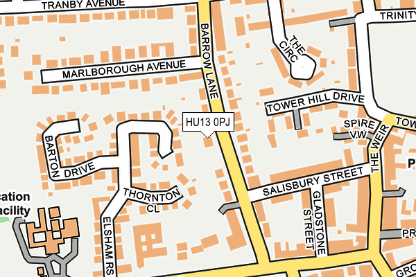 HU13 0PJ map - OS OpenMap – Local (Ordnance Survey)