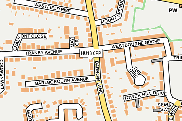 HU13 0PP map - OS OpenMap – Local (Ordnance Survey)