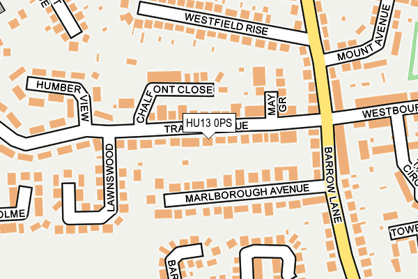 HU13 0PS map - OS OpenMap – Local (Ordnance Survey)