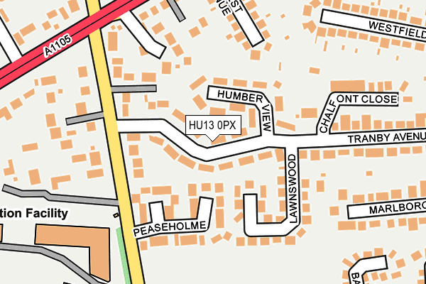 HU13 0PX map - OS OpenMap – Local (Ordnance Survey)