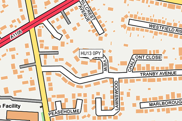 HU13 0PY map - OS OpenMap – Local (Ordnance Survey)