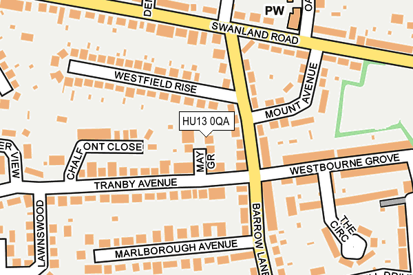 HU13 0QA map - OS OpenMap – Local (Ordnance Survey)