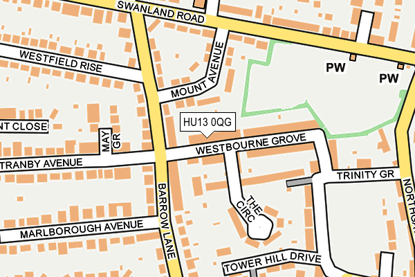 HU13 0QG map - OS OpenMap – Local (Ordnance Survey)