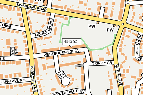 HU13 0QL map - OS OpenMap – Local (Ordnance Survey)
