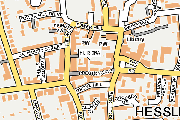 HU13 0RA map - OS OpenMap – Local (Ordnance Survey)