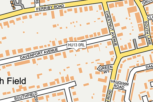 HU13 0RL map - OS OpenMap – Local (Ordnance Survey)