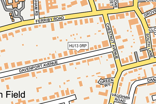 HU13 0RP map - OS OpenMap – Local (Ordnance Survey)