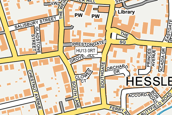 HU13 0RT map - OS OpenMap – Local (Ordnance Survey)