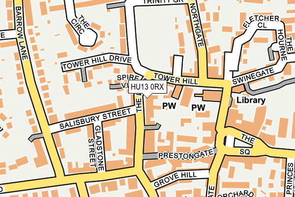 HU13 0RX map - OS OpenMap – Local (Ordnance Survey)