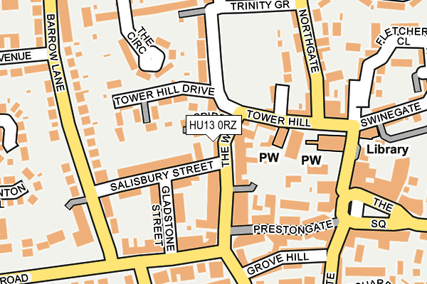 HU13 0RZ map - OS OpenMap – Local (Ordnance Survey)