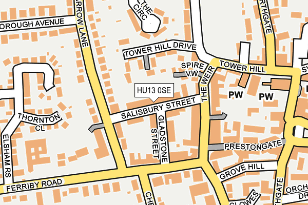HU13 0SE map - OS OpenMap – Local (Ordnance Survey)