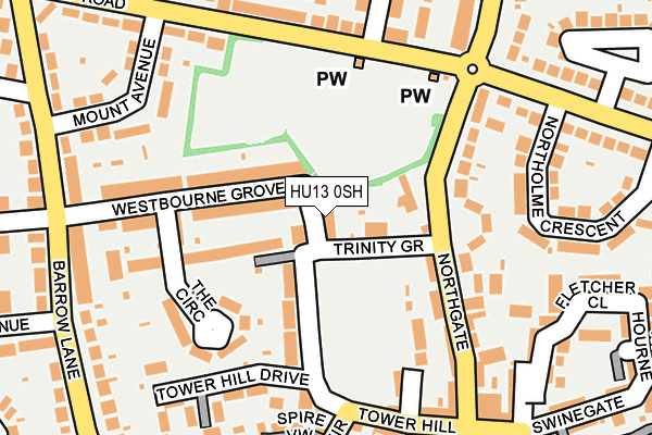 HU13 0SH map - OS OpenMap – Local (Ordnance Survey)