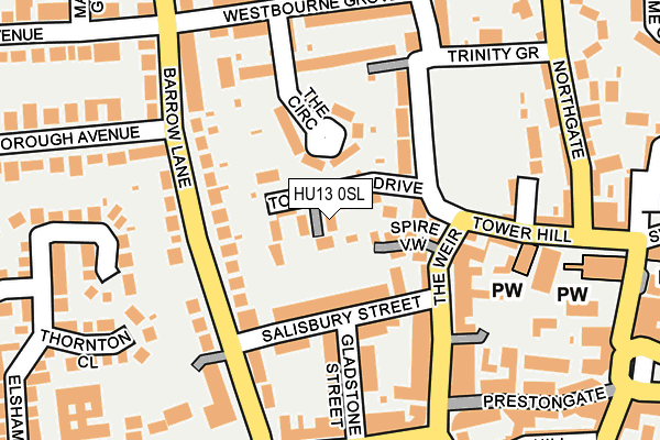 HU13 0SL map - OS OpenMap – Local (Ordnance Survey)