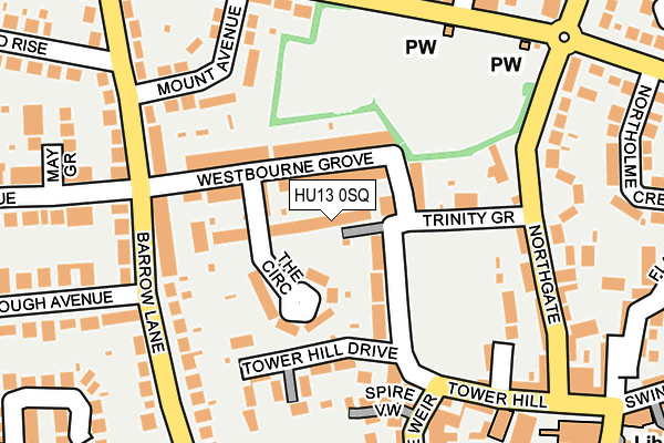 HU13 0SQ map - OS OpenMap – Local (Ordnance Survey)